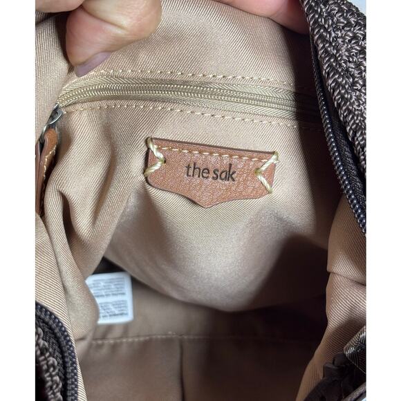 THE SAK SEQUOIA CROCHET HOBO COFFEE LEAF SHOULDER TOTE BAG PURSE MSRP $125 - Picture 9 of 9